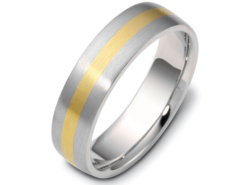 Women's 6mm Classic Yellow Gold & Titanium Wedding Band Ring