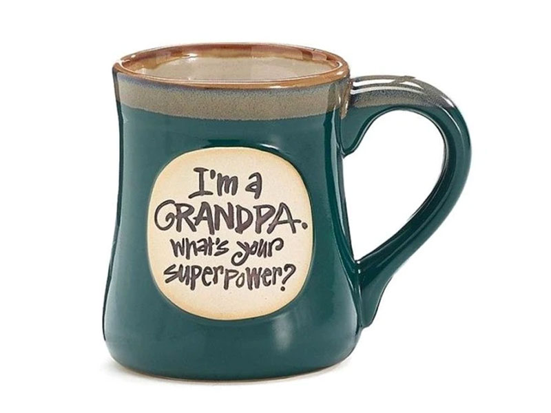 I'm a Grandpa, What's Your SuperPower Dark Blue 18 oz. Coffee Mug