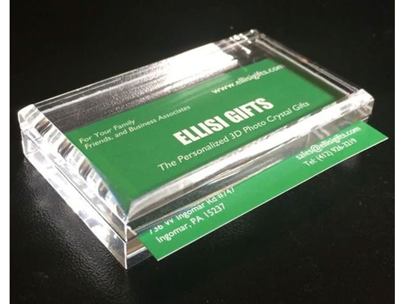 Business Card Slip-in Acrylic Paperweight