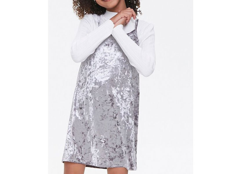 Girl's Velvet Cami Dress For Kids