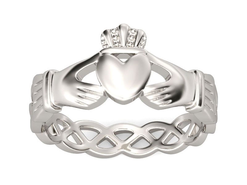 Jeulia Simple Claddagh Stainless Steel Men's Band