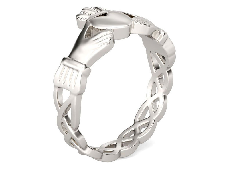Jeulia Simple Claddagh Stainless Steel Men's Band