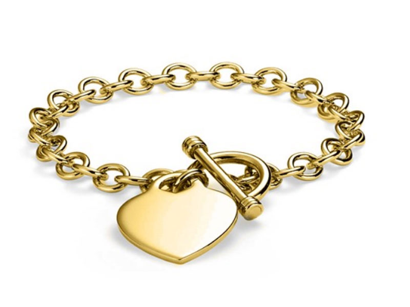 18K White Gold Plated Toggle Bracelet
