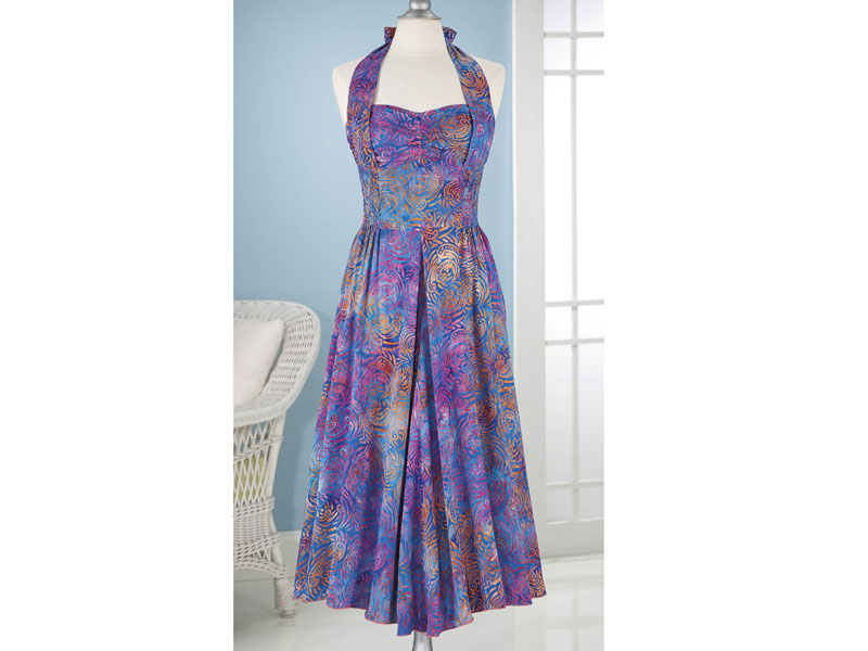 Women's Paisley Swirl Halter Dress