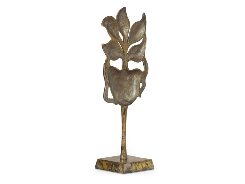 Caine Handcrafted Aluminum Decorative Face Accessory With Stand Brass