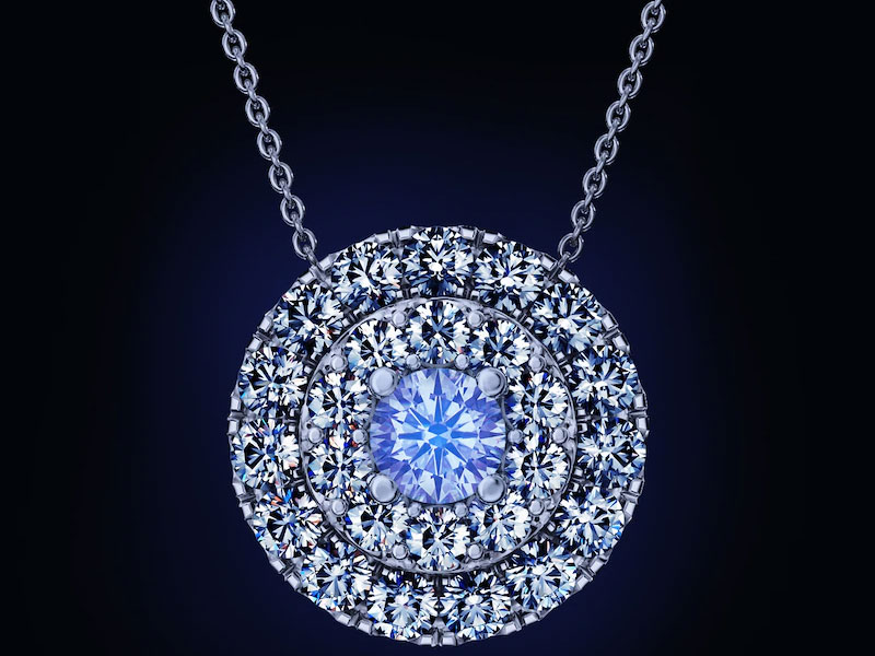 Jared Women's Certified Diamond Necklace 3/4 ct tw Round 14K White Gold
