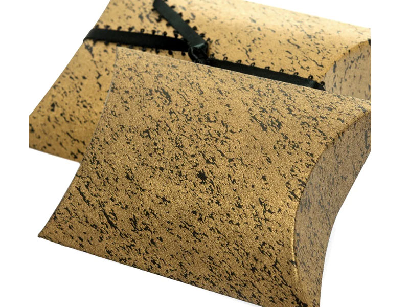 Black & Gold Metallic Pillow Boxes