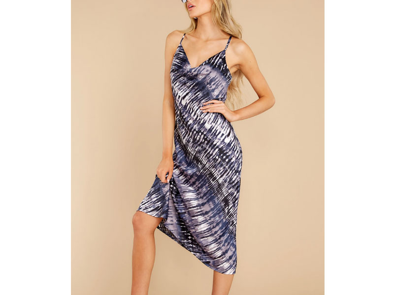 Women's Flirting With Fate Navy Print Midi Dress