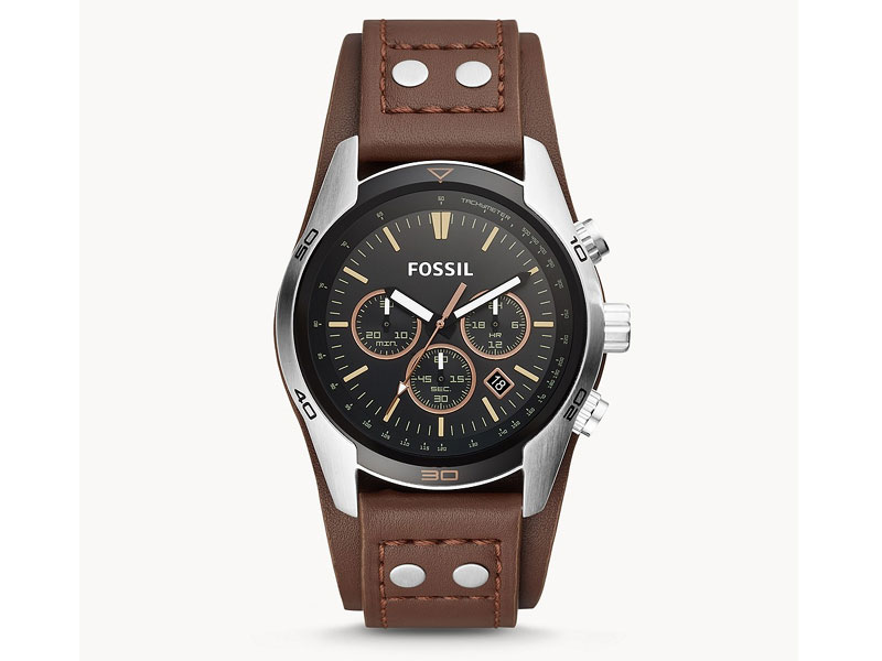 Men's Fossil Coachman Chronograph Brown Leather Watch