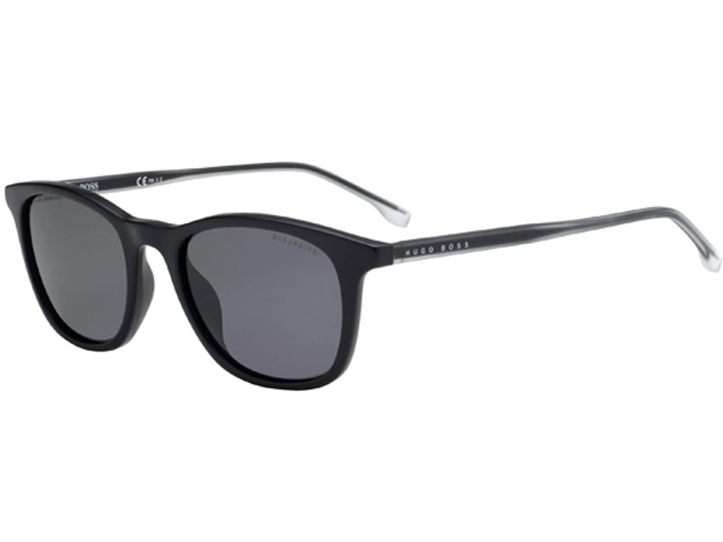 Men's Hugo Boss Polarized Matte Black Slim Square Sunglasses