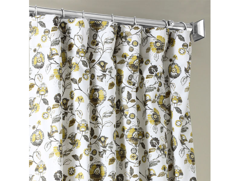 Madison Gold and Grey Digital Printed Cotton Twill Curtain