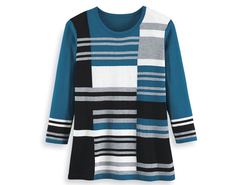 Women's Striped Colorblock Sweater