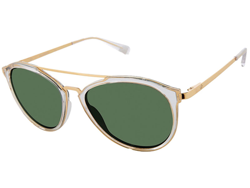 Men's Sperry Striper Polarized Crystal Gold Tone Pilot Sunglasses