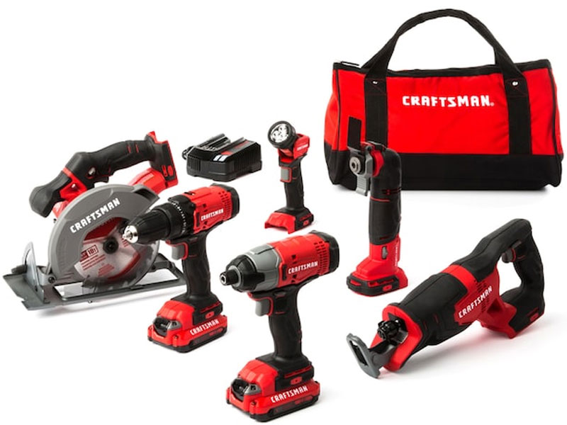 Craftsman V20 6-Tool 20-Volt Max Power Tool Combo Kit with Soft Case