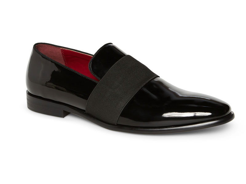 Perry Ellis Evening Patent Leather Slip On Black Casual Shoe For Men