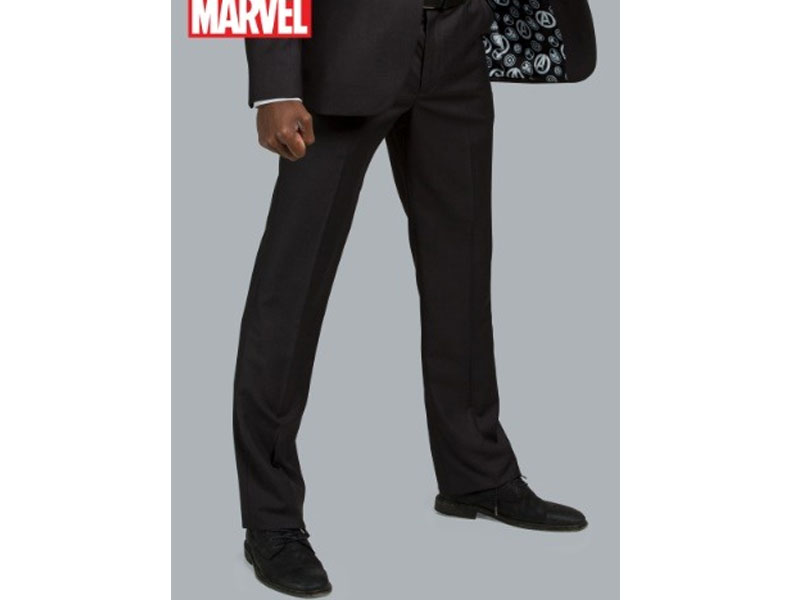 Men's Avengers Slim Fit Suit Pants Secret Identity Charcoal