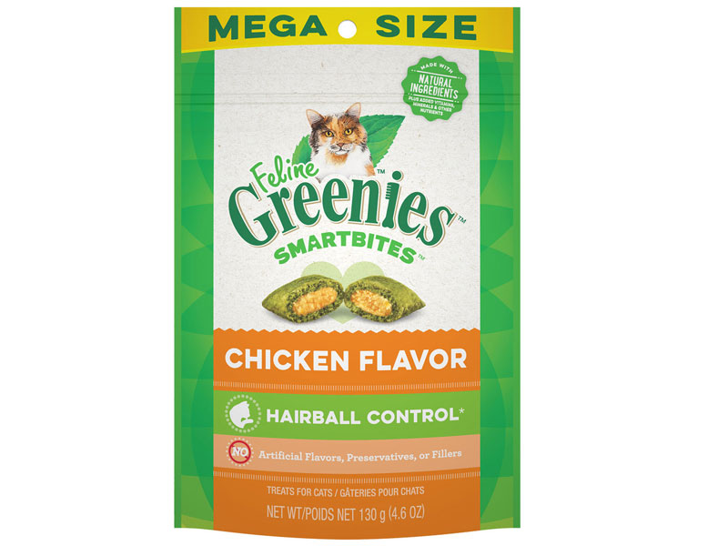 Feline Greenies Smartbites Hairball Control Cat Treats Chicken Flavor (4.6 oz)