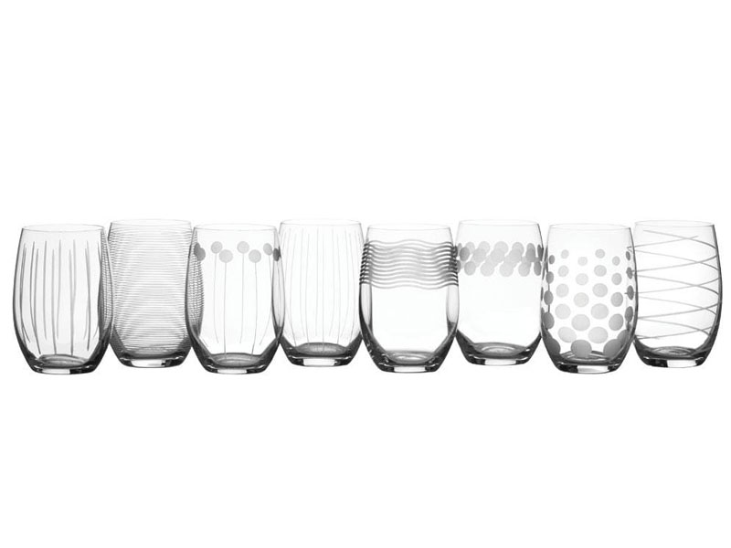 Mikasa Cheers Set Of 8 Stemless Wine Glasses
