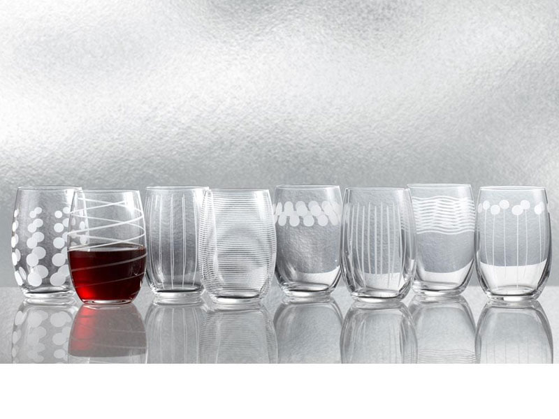 Mikasa Cheers Set Of 8 Stemless Wine Glasses