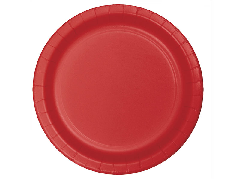 Value Friendly Classic Red Dessert Plates 96 ct