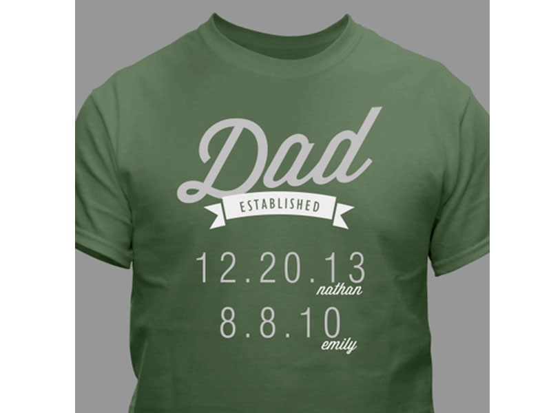 Personalized Established Dad T-Shirt For Men And Women