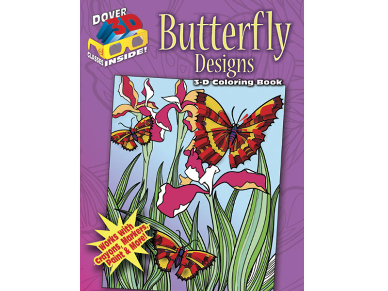 3-D Coloring Book Butterfly Designs