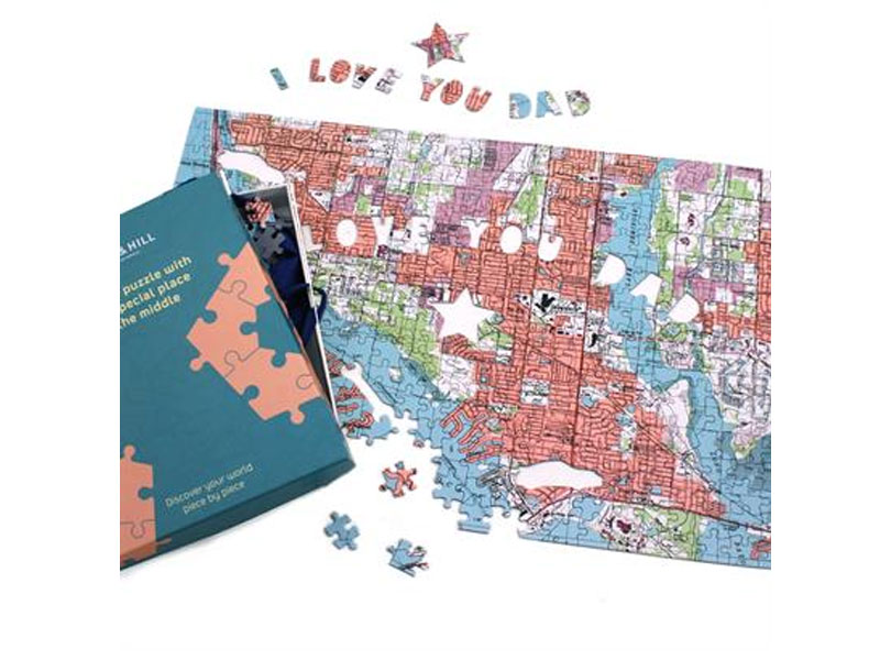 Personalized Fathers Day Map Puzzle