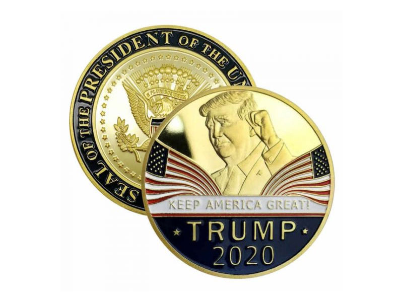 US President Donald Trump 24k Gold Plated Eagle Commemorative 2020 Campaign Coin