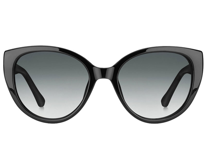 Women's Fossil Shiny Black Round Cat Eye-W-Gradient Lens Sunglasses