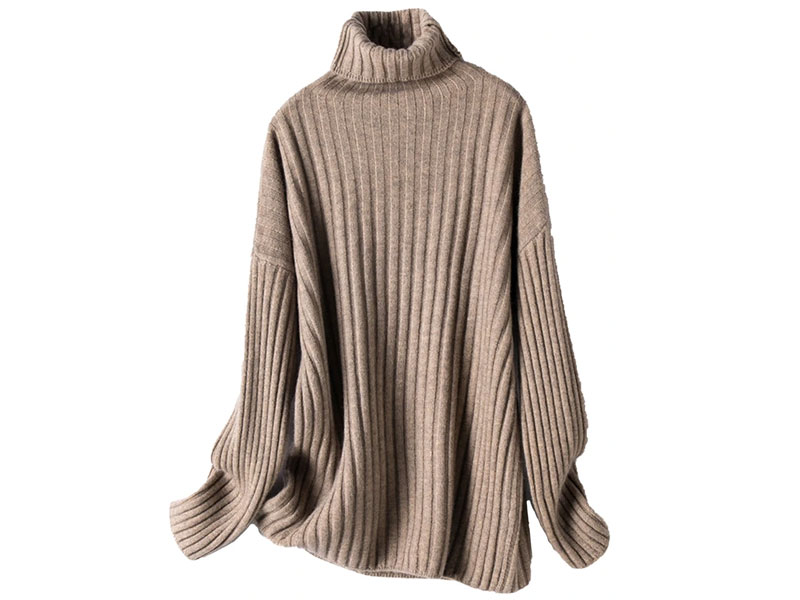 Women's Vivian Roll Neck Ribbed Long Sweater (3 Colors)