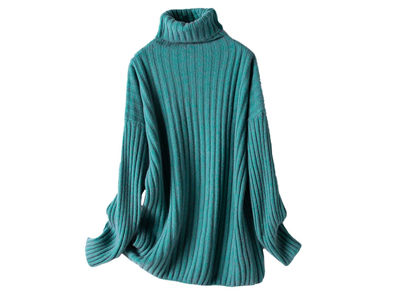 Women's Vivian Roll Neck Ribbed Long Sweater (3 Colors)