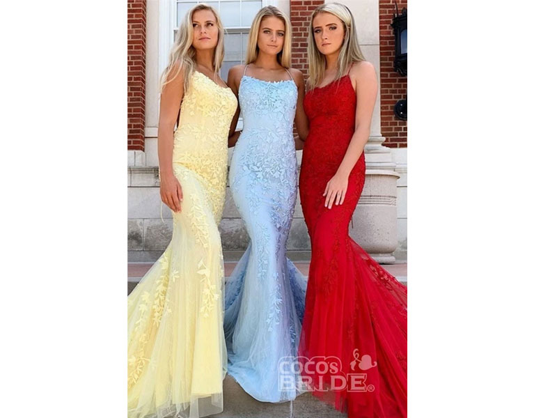 Women's Baby Blue Mermaid Prom Dresses