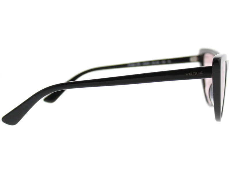 Women's Vogue VO Cat-Eye Plastic Black Sunglasses With Pink Lens