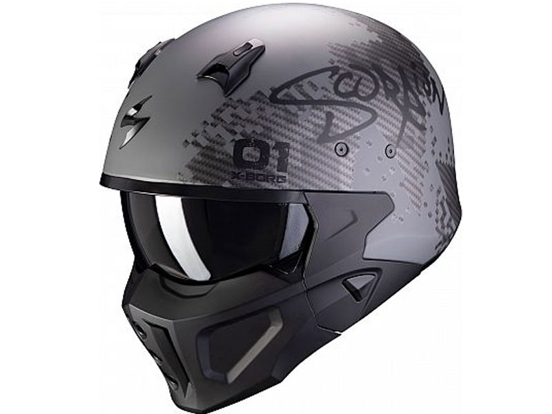 Scorpion Covert-X XBorg Silver Modular Helmet