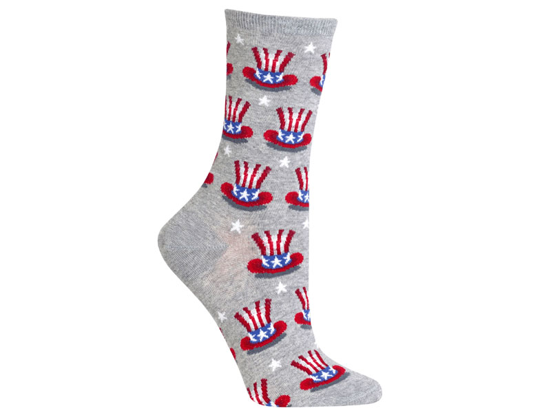Hot Sox Women's Uncle Sam Hat Crew Socks