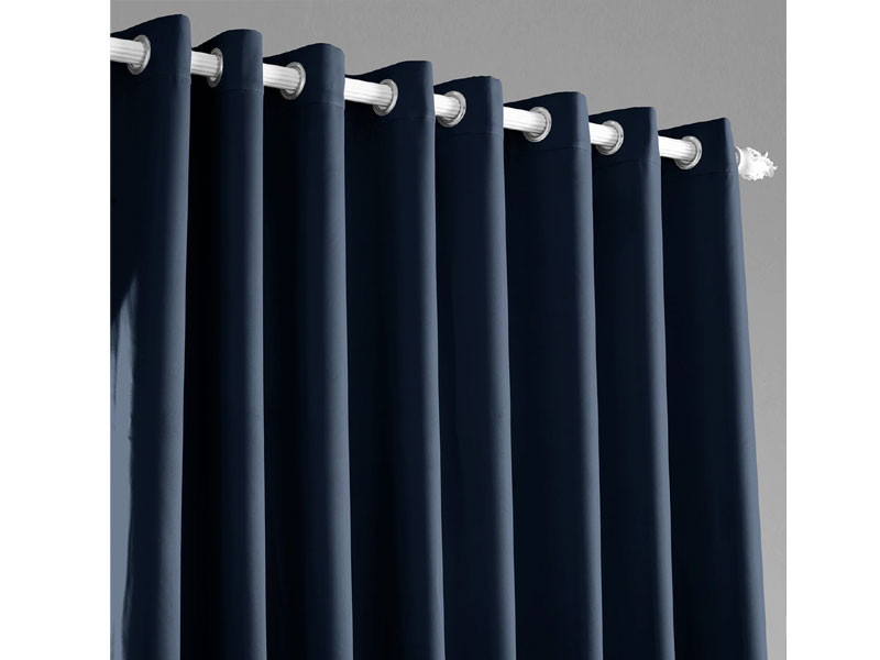 Navy Blue Grommet Extra Wide Blackout Room Darkening Curtain