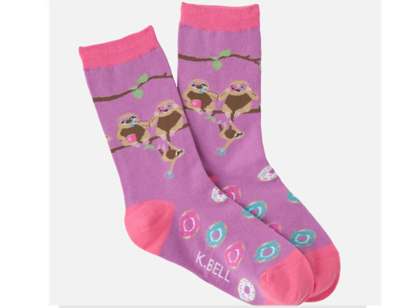 K. Bell Socks Women's Sloths & Donuts Crew Socks