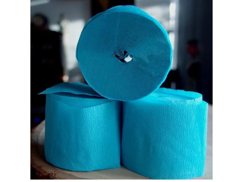Blowout Water Blue Crepe Paper Streamer Party Decorations