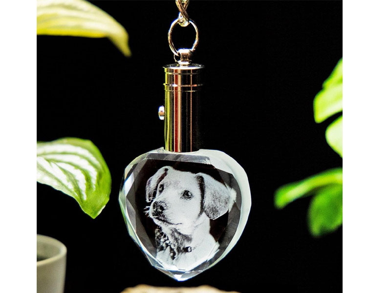 3d Laser Gifts Crystal Keychain Heart