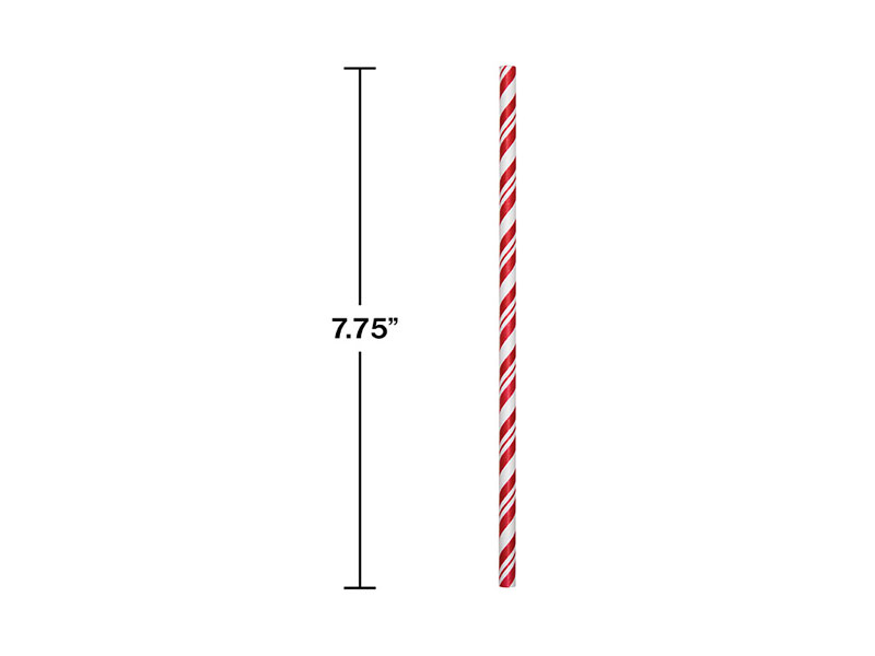 Classic Red and White Striped Flex Paper Straws 144 ct