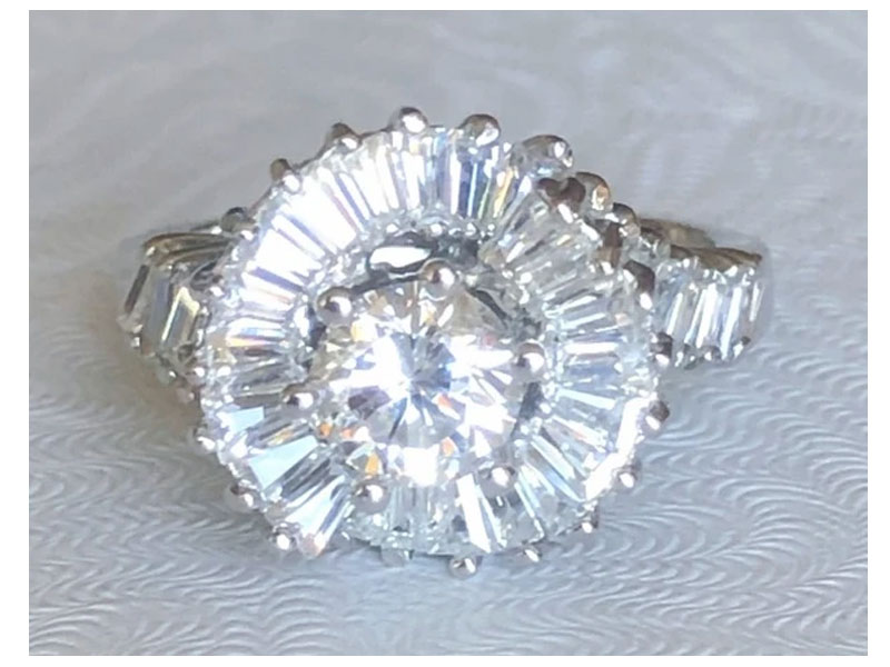 Women's 75CT Round Diamond Veneer Silver Ring