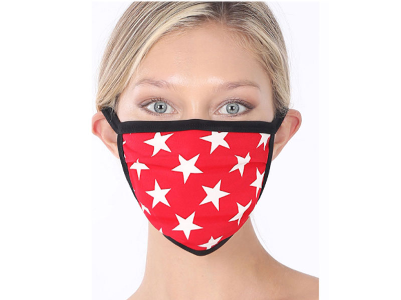 Women's 12 Pack Star Print Washable Poly And Cotton Mask