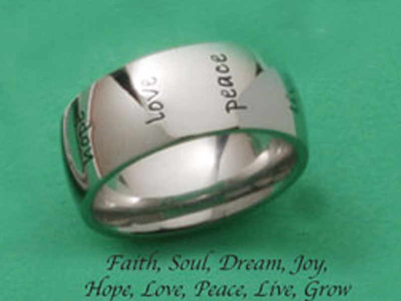 Men's Stainless Steel Humanity Inspiration Ring