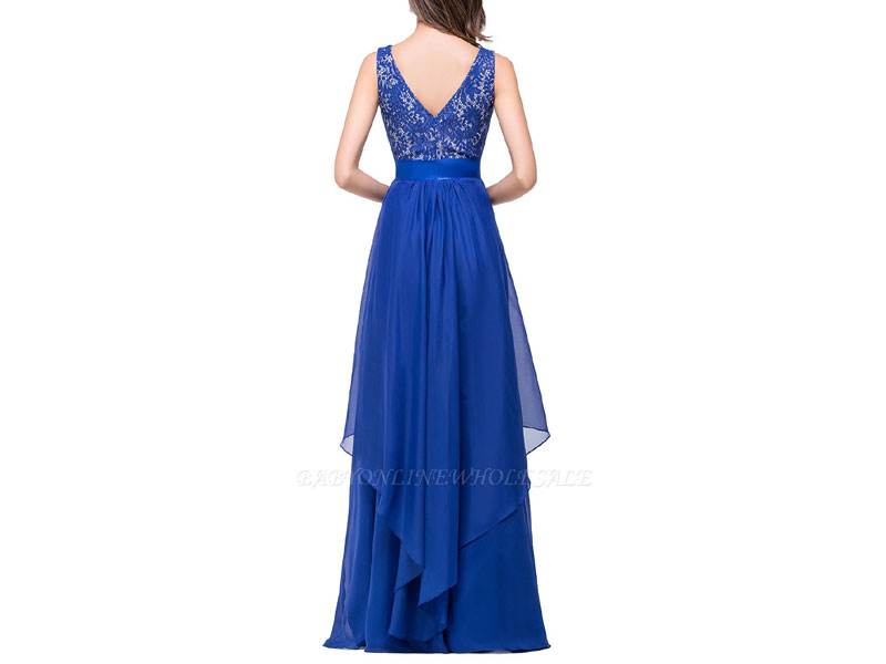 Women's Adiison A-line Floor-length Chiffon Evening Dress With Lace