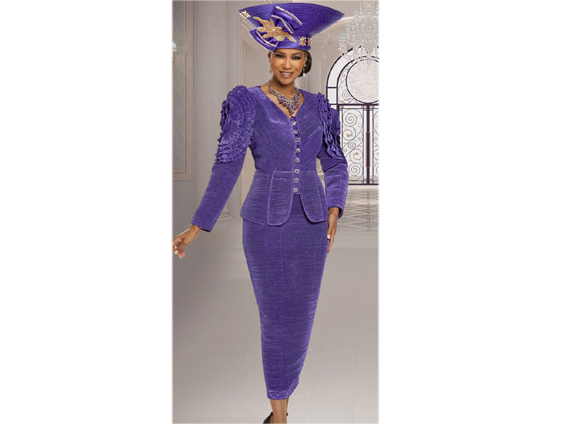Women's Donna Vinci Suits 2 Pc Jacket & Skirt Set 11880 Violet