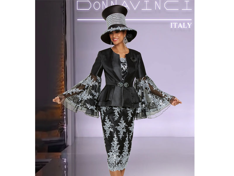 Women's Donna Vinci Suits 3 Pc Jacket/Cami & Skirt Set