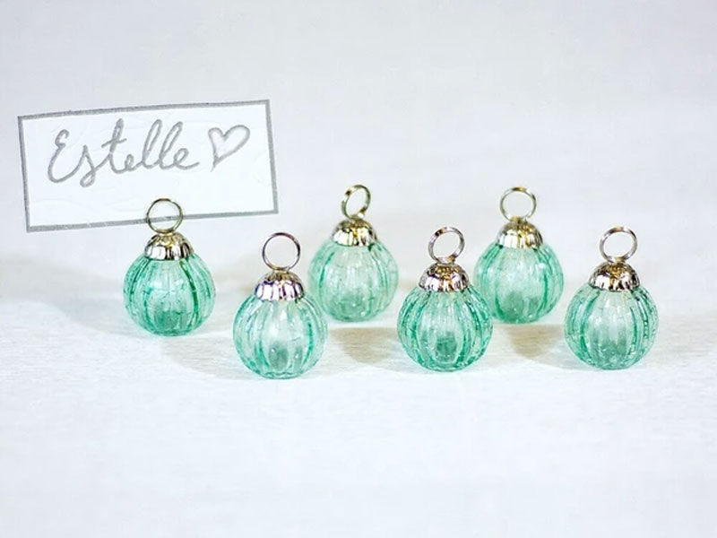 Blowout 6 Pack Mini Glass Bauble Place Card Holders Home Decor