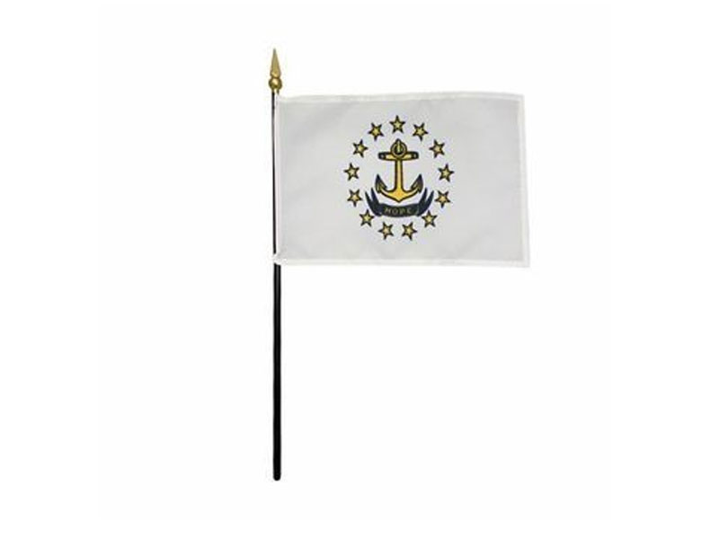Rhode Island Stick Flags 4 in X 6 in