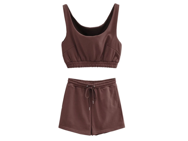 Women's Goodnight Macaroon Sarah Cropped Top and Shorts Two Piece Set