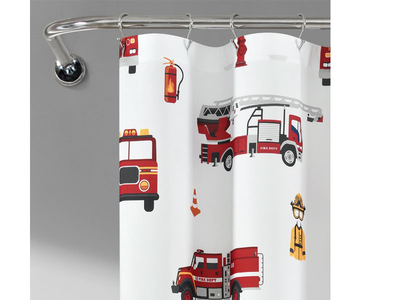  Make-A-Wish Fire Truck Shower Curtain 